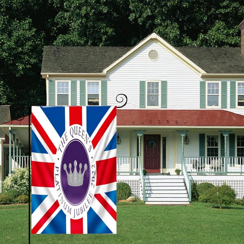 klarako Garden Flag Queens Platinums Jubilee Flag Union Jack Flag queens Jubilee 2022 Decorations Weather Resistant & Double Stitched Yard Flags (B) - Image 4