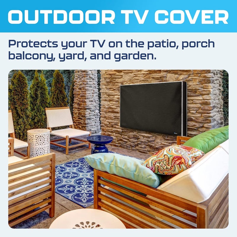 Garnetics TV Covers Outdoor 50 Inch | Waterproof and Weatherproof TV Covers | Outdoor TV Enclosure | Smart Shield TV Screen Protector for Outside TV | Cover for Moving | TV Display Protectors – Black - Image 2