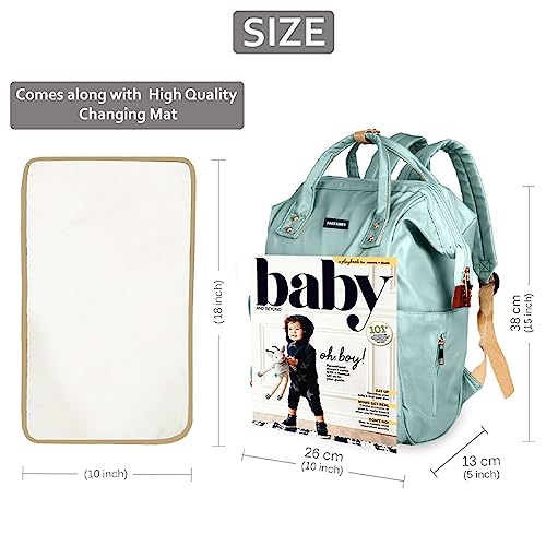 PACKNBUY Stylish Diaper Bag for Mothers for Travel with Changing Mat, Maternity Bag with Insulated Bottle Pockets and Multiple Pockets Baby Diaper Bag to Store Newborn Baby Products (Green) - Image 2