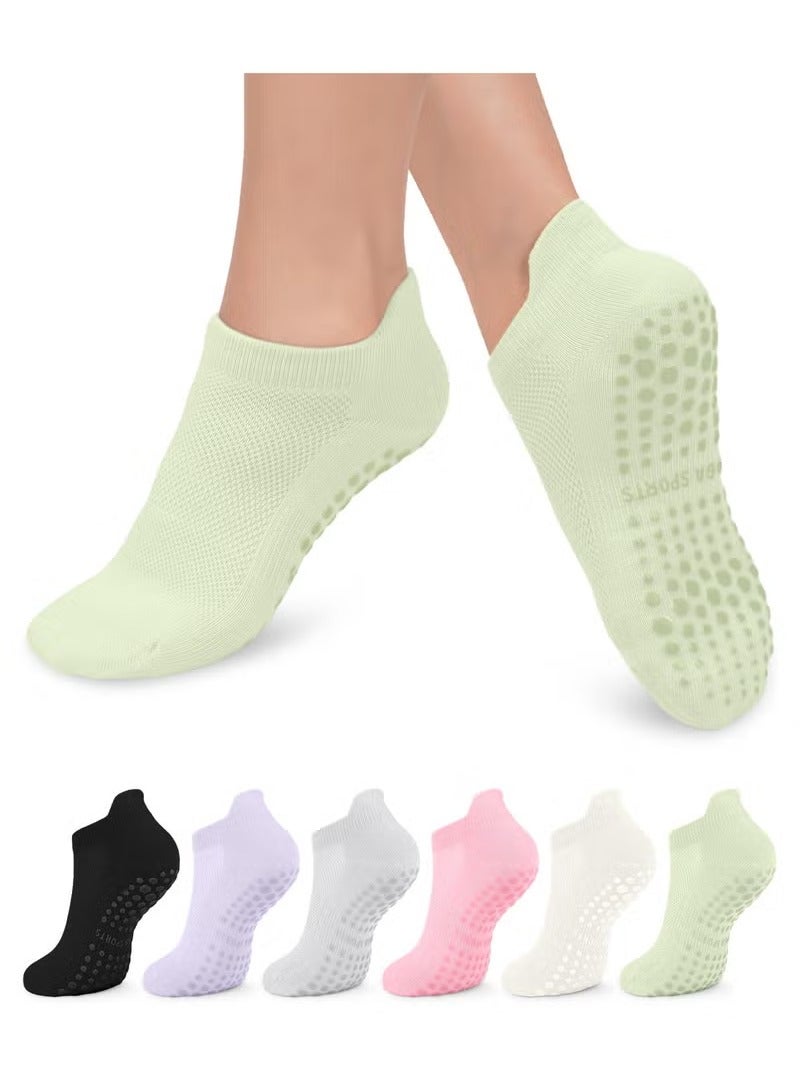 السيدات يلتقطون جوارب بيلاتس ، 6 أزواج من جوارب باري باليه العارية المستشفى التدريب ضد الانزلاق اليوغا الرياضية (ألوان متعددة) - Image 2