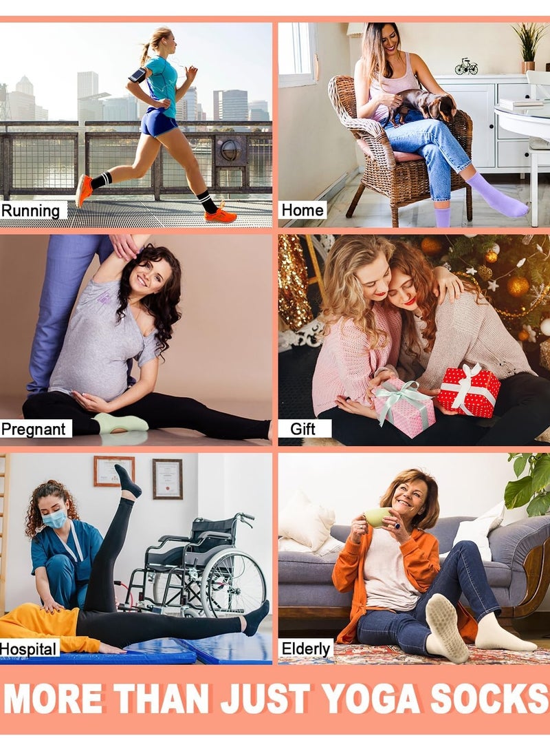 السيدات يلتقطون جوارب بيلاتس ، 6 أزواج من جوارب باري باليه العارية المستشفى التدريب ضد الانزلاق اليوغا الرياضية (ألوان متعددة) - Image 4