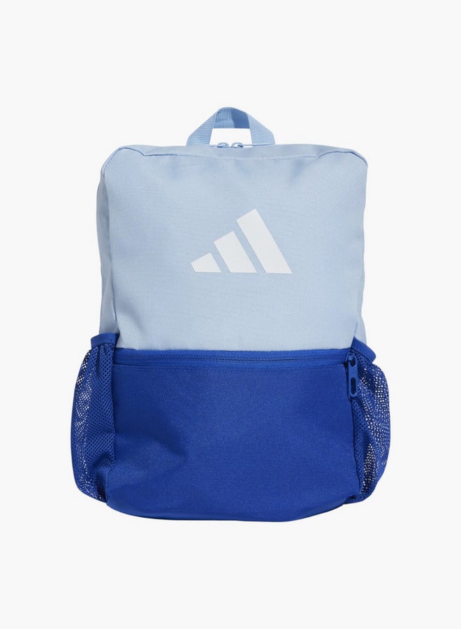 Adidas حقيبة ظهر مدرسية بطباعة شعار مع أحزمة قابلة للتعديل وإغلاق بسحاب - Image 1