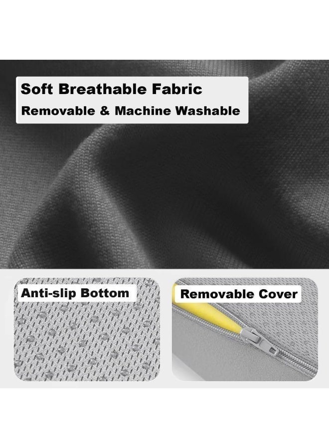 Jourvent Ergonomic Seat Cushion and Lumbar Support Pillow Set for Office Chair - 100% Memory Foam Back & Coccyx Cushion for Back Pain, Sciatica & Tailbone Relief - Orthopedic Posture Corrector for Car, Desk & Gaming Chair - Image 4