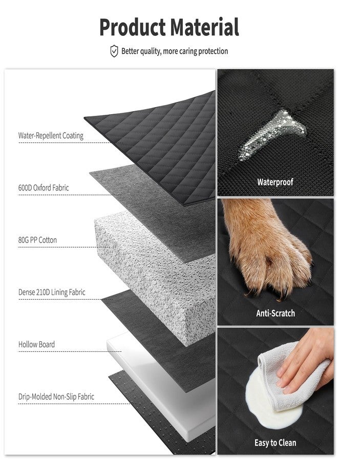 HOTEAGLE Back Seat Cover for Dogs, Waterproof Hard Bottom Spacious and Comfortable, Ideal for Car Trips and Outdoor Adventures, Cherished by Pet Owners（Black） - Image 3