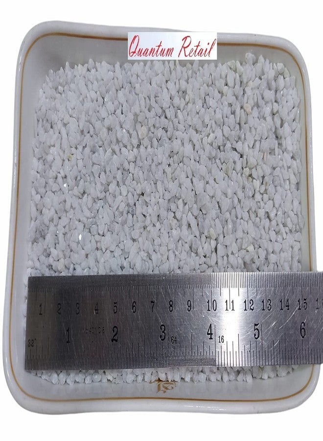 Quantum Retail - (1 kg) White Marble Chips for Garden, Aquarium, Indoor Outdoor Decoration Pebbles Stone,Decorative Stones, Vase Fillers, Landscaping - (Size:3mm-5mm) - Image 2