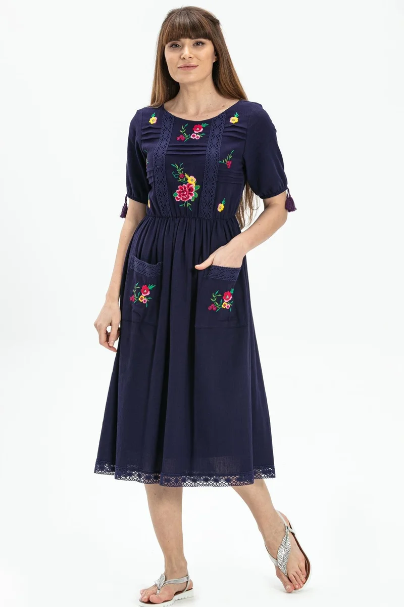 Eliş Şile Bezi Embroidered Fit & Flare Dress