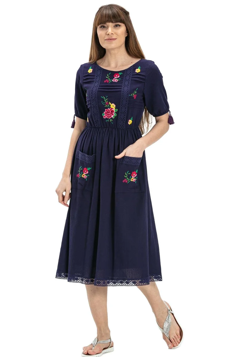 Eliş Şile Bezi Embroidered Fit & Flare Dress