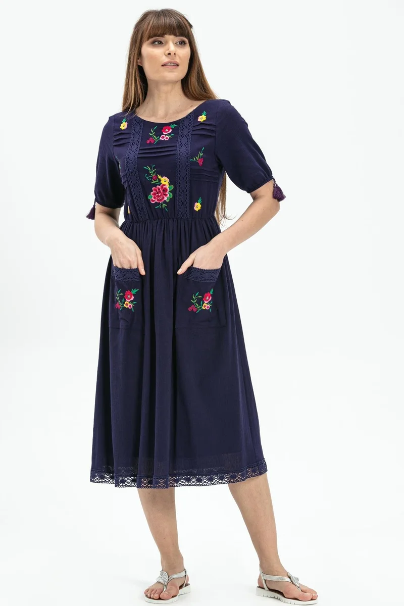 Eliş Şile Bezi Embroidered Fit & Flare Dress