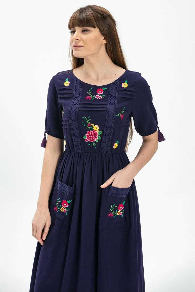 Eliş Şile Bezi Embroidered Fit & Flare Dress