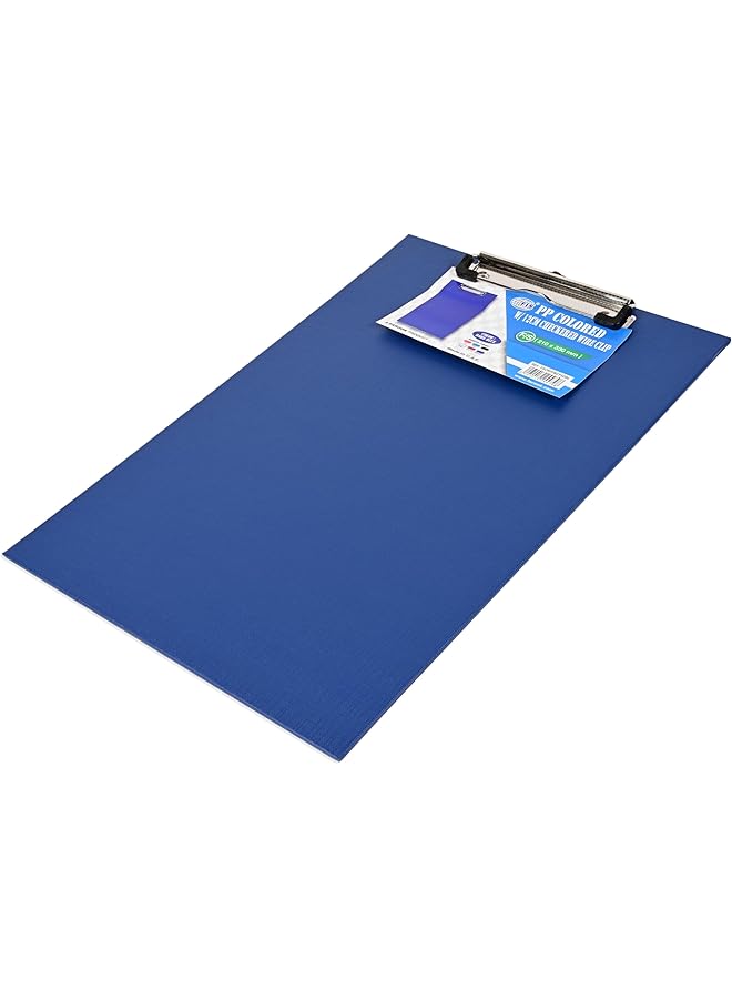 erorex Pp Colored Clipboard With 12Cm Checkered Wire Clip Foolscap Size 210X330Mm Dark Blue Color Fscbppwcfsdbl - Image 1