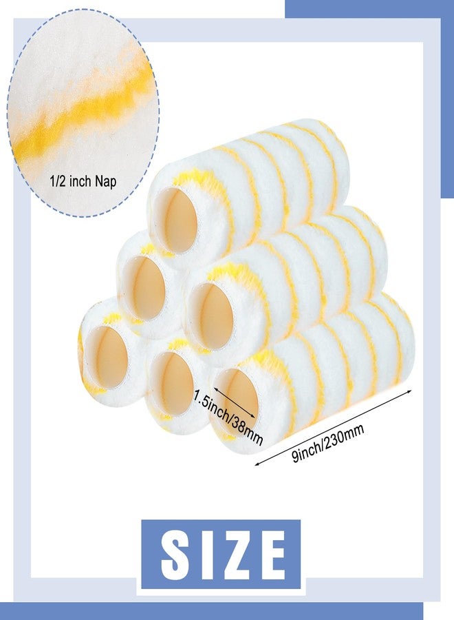 Qunclay 12 Pcs 9 x 1/2 Inch Paint Roller Covers Microfiber Paint Rollers Large Paint Roller Covers Shedless Covers for Paint Rollers Wall Painting Supplies for Most Surfaces, Paints and Stains - Image 2