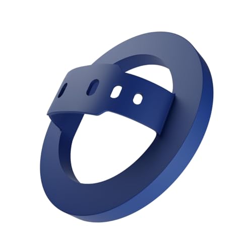 RIGGEAR Soft Silicone Magnetic Phone Grip, Finger Loop Ring Holder Compatible with MagSafe iPhone Models and Magnetic Phone Cases (Blue) - Image 1
