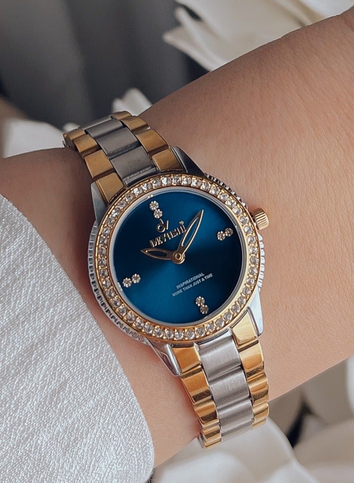 ديفوشي ساعه نسائيه استيل بفصوص زركون ضد الماء ماركة ديفوشي - Image 1