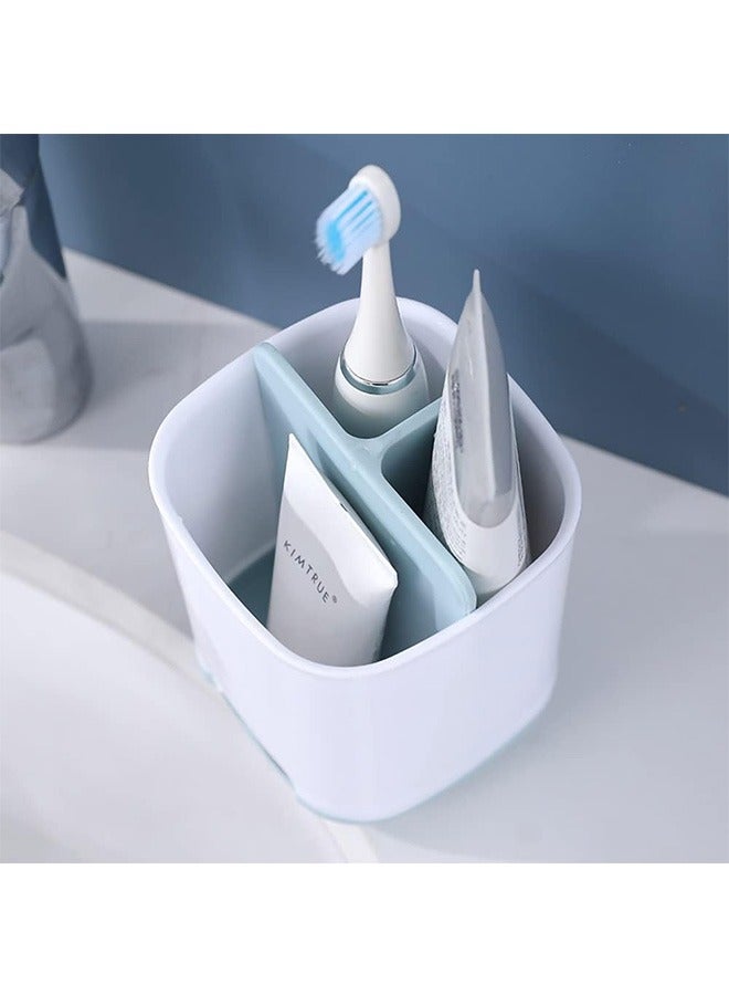 حامل فرشاة الأسنان بقاعدة مضادة للانزلاق - مصنوع من بلاستيك PP وABS متعدد الاستخدامات، قابل للفصل لسهولة التنظيف.