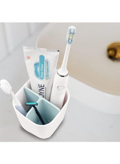 Garlo Toothbrush Holder with Anti-Slip Bottom-Made of PP and Abs Plastic Versatile Storage, Detachable for Easy Cleaning,3 Slots Electric Toothbrush and Toothpaste Holder Bathroom Organizer for Countertop.  - Image 4