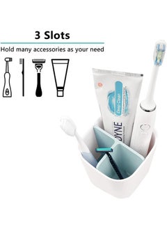 Garlo Toothbrush Holder with Anti-Slip Bottom-Made of PP and Abs Plastic Versatile Storage, Detachable for Easy Cleaning,3 Slots Electric Toothbrush and Toothpaste Holder Bathroom Organizer for Countertop.  - Image 2