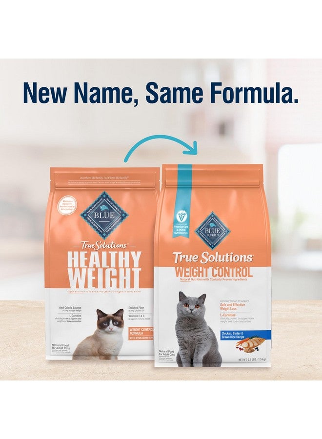 Blue Buffalo True Solutions Weight Control Natural Dry Cat Food for Adult Cats, Chicken, 3.5-lb. Bag - Image 1