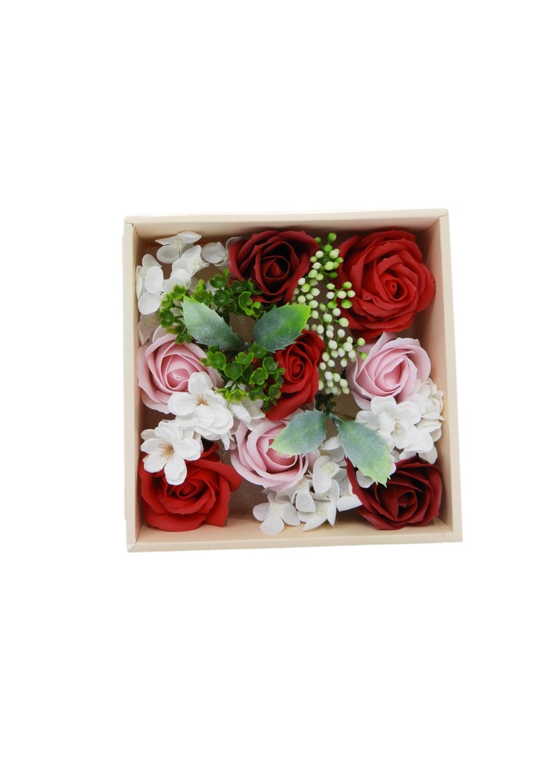 BABAZAM Fragrant Gift Rose Soap Flower with Leaves Perfect for Gifting Mother's Day Women's Day Birthday Multicolor 19x19x8.5cm - Image 2