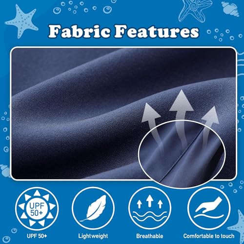 UMELOK Boys Swim Trunks Swimsuit Boxer Brief 2 in 1 Compression Liner Stretch Swim Shorts Quick Dry Beach Bathing Suit Solid Navy Blue 7 - Image 4