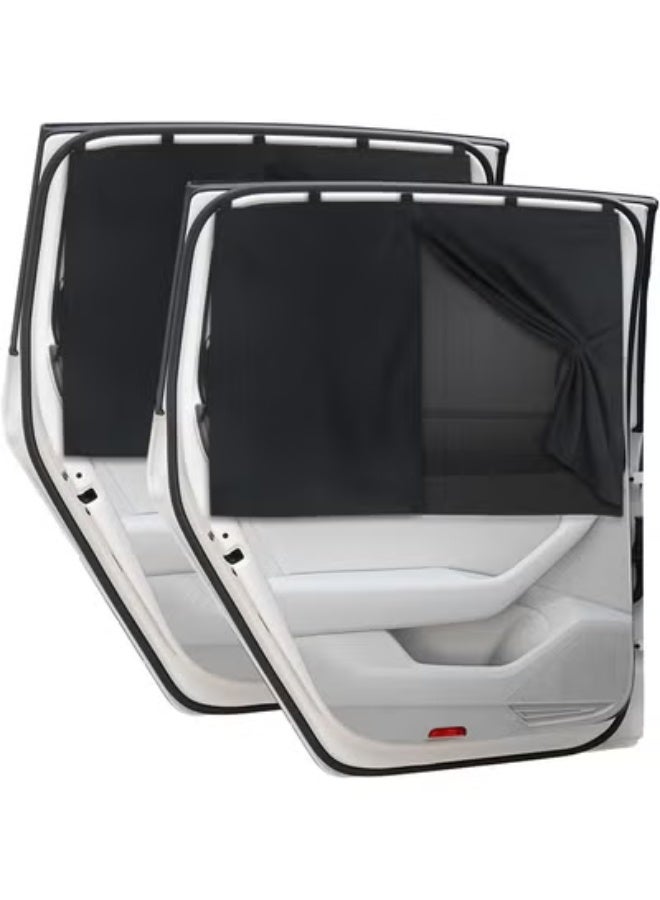 COYO Car Window Shades, 2 PCS Magnetic Double Layer Auto Sun Shade for Side Windows Privacy Full Covers/Half Shade Options Back Car Window Curtains for Baby Protection - Image 1