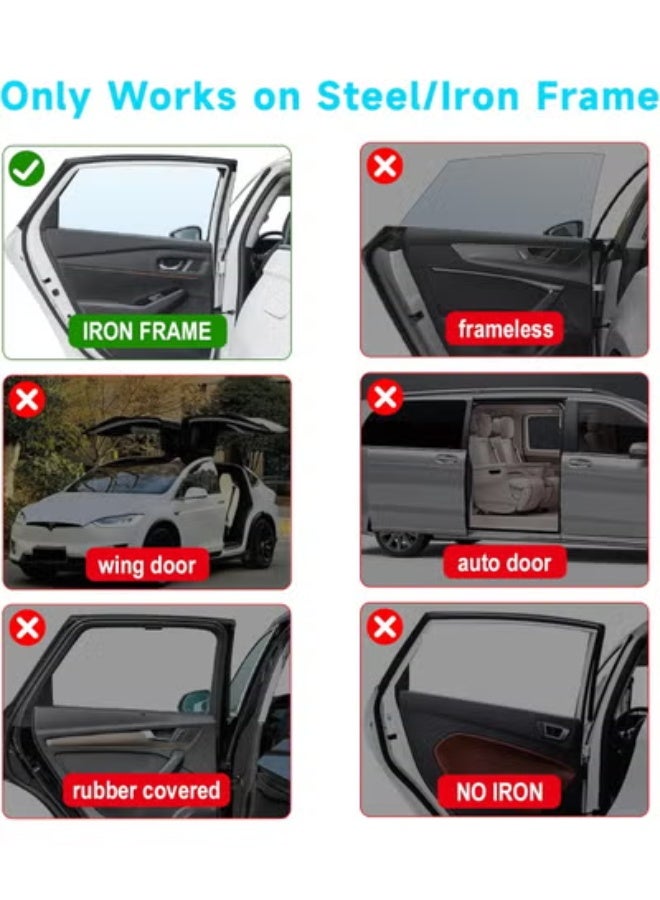 COYO Car Window Shades, 2 PCS Magnetic Double Layer Auto Sun Shade for Side Windows Privacy Full Covers/Half Shade Options Back Car Window Curtains for Baby Protection - Image 5