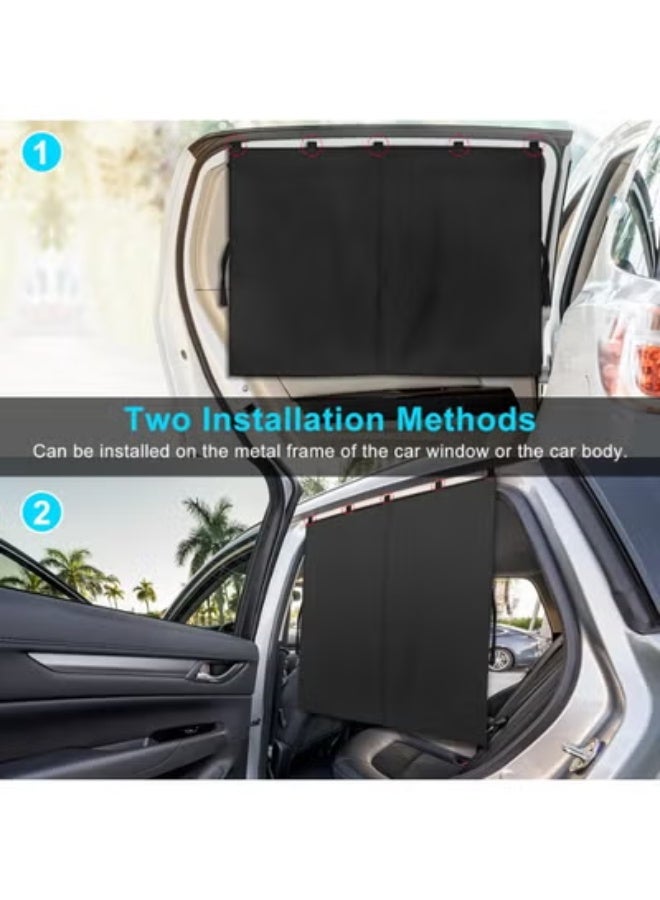 COYO Car Window Shades, 2 PCS Magnetic Double Layer Auto Sun Shade for Side Windows Privacy Full Covers/Half Shade Options Back Car Window Curtains for Baby Protection - Image 3