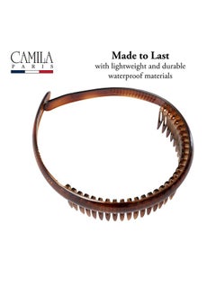 CAMILA Paris Ad109 French Headband For Women Tortoise Shell, Strong Hold Grip Women'S Hair Band, Very Flexible, No Slip And Durable Styling Girls Hair Accessories, Made In France  - Image 4