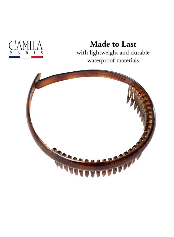 CAMILA Paris Ad109 French Headband For Women Tortoise Shell, Strong Hold Grip Women'S Hair Band, Very Flexible, No Slip And Durable Styling Girls Hair Accessories, Made In France - Image 4
