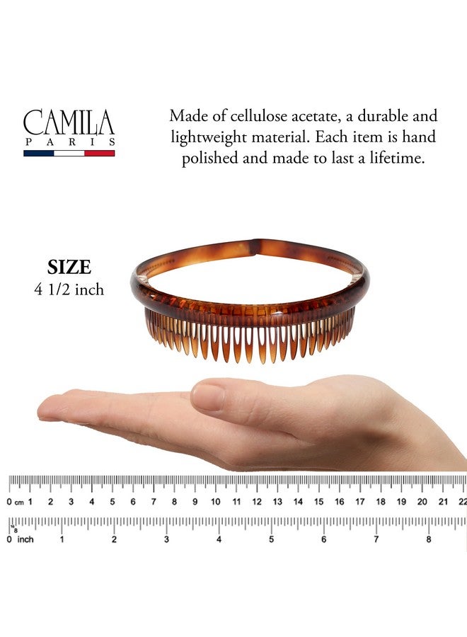 CAMILA Paris Ad109 French Headband For Women Tortoise Shell, Strong Hold Grip Women'S Hair Band, Very Flexible, No Slip And Durable Styling Girls Hair Accessories, Made In France - Image 3