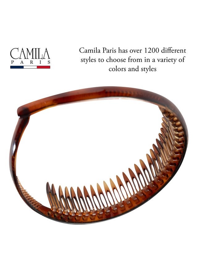 CAMILA Paris Ad109 French Headband For Women Tortoise Shell, Strong Hold Grip Women'S Hair Band, Very Flexible, No Slip And Durable Styling Girls Hair Accessories, Made In France - Image 5