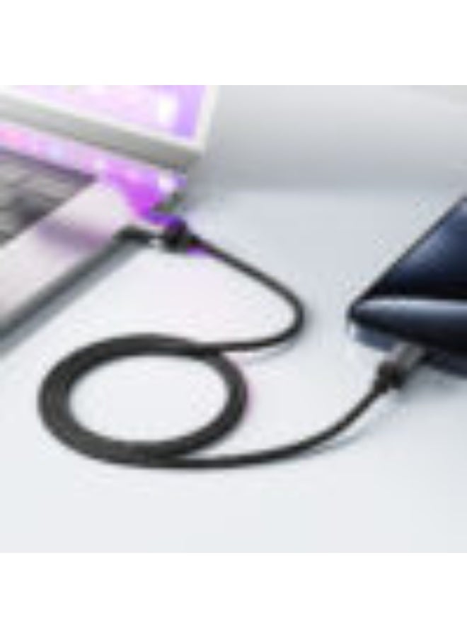 ACEFAST Charging Data Cable C20-04 (USB-A to USB-C) – 3A Fast Charge, 1.2m Nylon Braided with Aluminum Alloy Connectors, High-Speed Data Transmission - Black - Image 3