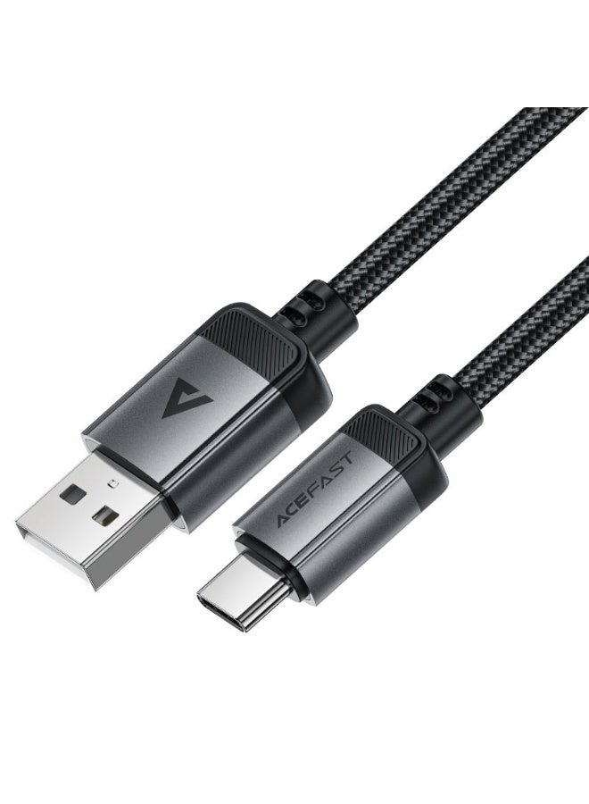 ACEFAST Charging Data Cable C20-04 (USB-A to USB-C) – 3A Fast Charge, 1.2m Nylon Braided with Aluminum Alloy Connectors, High-Speed Data Transmission - Black - Image 1