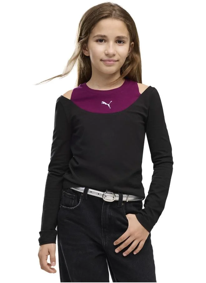 Puma Midnight Shadow Slim Long Sleeve Tee Youth