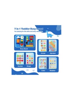 واي آند دي Busy Board for Toddlers, 1 2 3 4 5 Years Old, Travel Toys Toddlers 1-3, Montessori Toy, Educational Activity Sensory Learning Fine Motor Basic Dress Skill, Gift Boys Girls (1 Pack)  - Image 2
