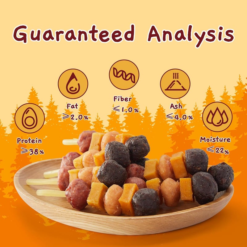 Jungle Calling Dog Treats,Dogs Kabob with Cod Stick, Rawhide-Free Chews, Made with Chicken, Duck, Beef, Sweet Potato and Pumpkin - Image 4