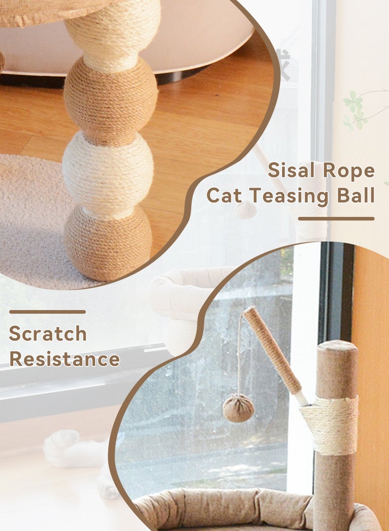 ليوكور برج شجرة القطة الصغيرة 30 بوصة ، ومركز النشاط الكامل في واحد أثاث منزل القطة مع مراكز الخد  ، ومنصة ملفوفة ولعبة معلقة ، برج القطة الصغيرة للقطط الداخلية ، البيج - Image 4