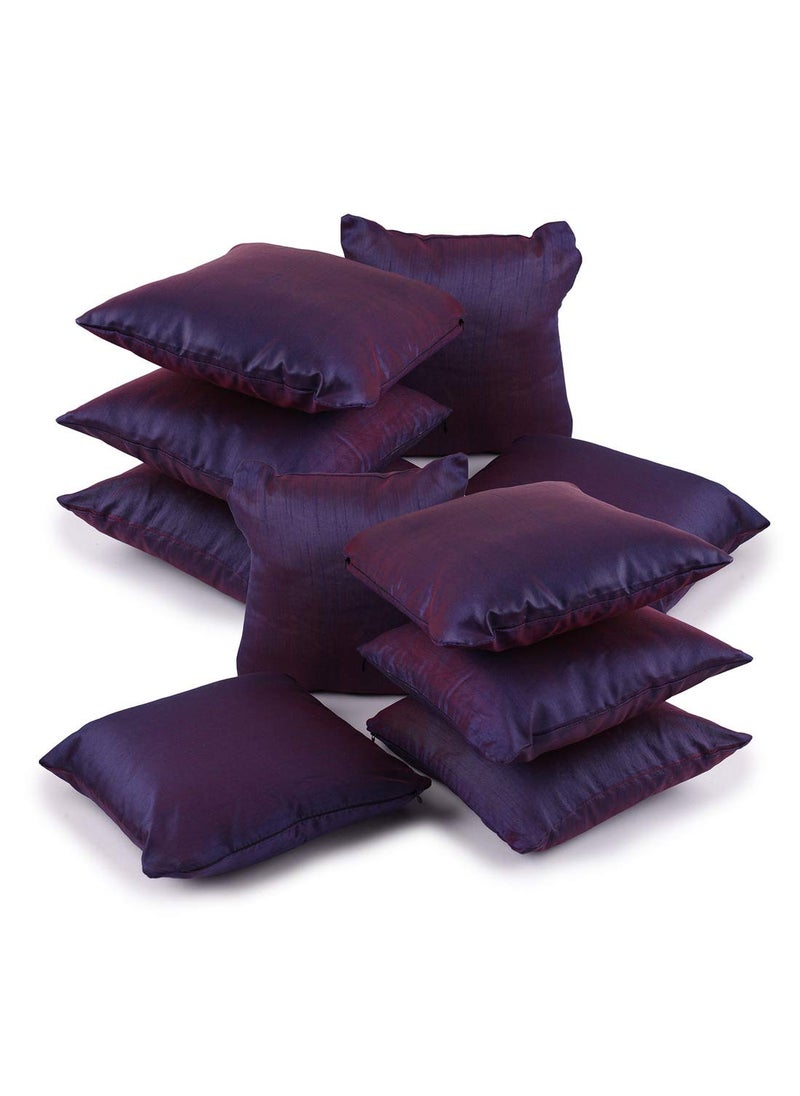 Lushomes - Lushomes Festive Silk Cushion Covers (Pack of 05) (12X12 Inches, Purple) - Image 1