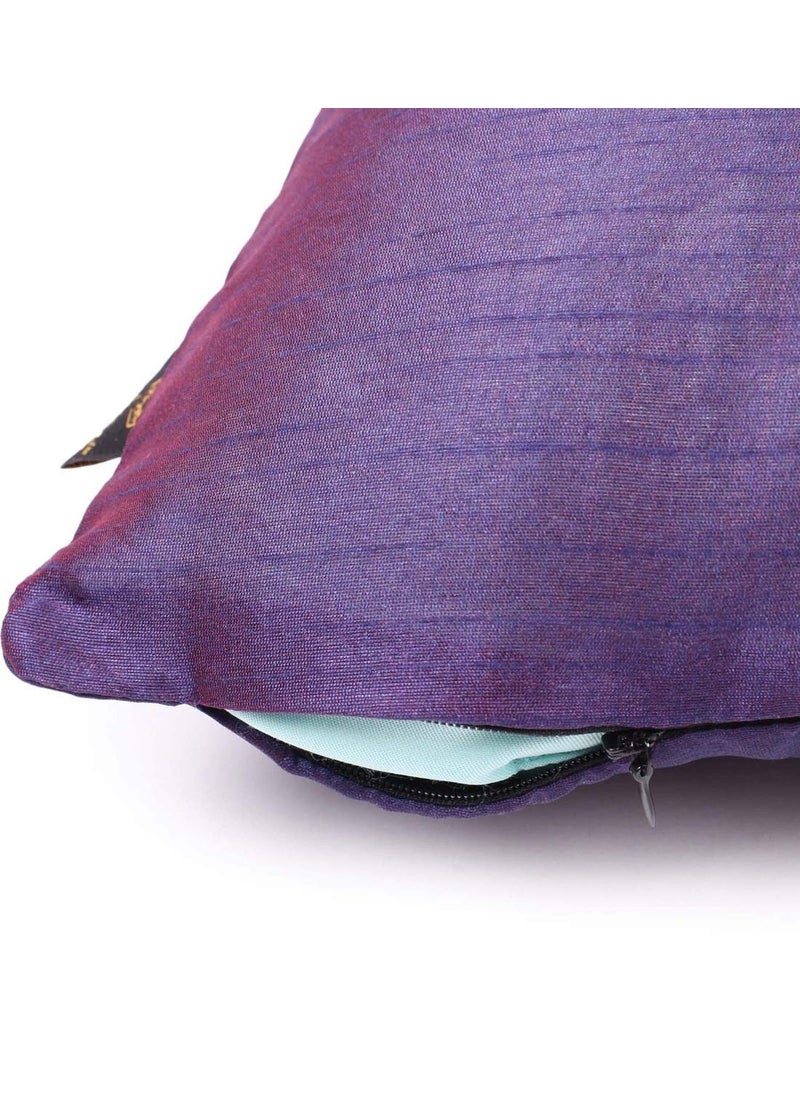 Lushomes - Lushomes Festive Silk Cushion Covers (Pack of 05) (12X12 Inches, Purple) - Image 1