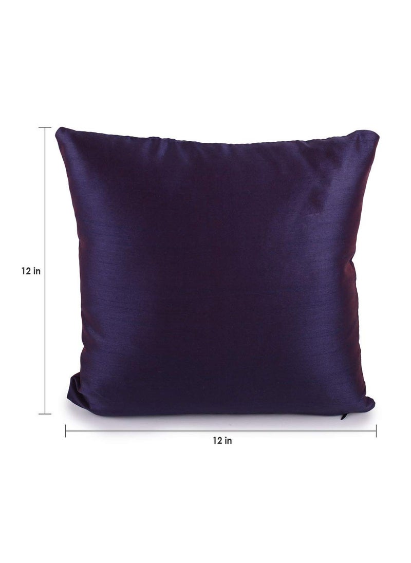 Lushomes - Lushomes Festive Silk Cushion Covers (Pack of 05) (12X12 Inches, Purple) - Image 1