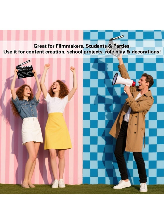 30*27CM Movie Film Clapboard Hollywood Wooden-Clapper Board Directors Photography Studio Video TV Clapper Board Movie Theater Props Decor Black Clap Board - Image 3