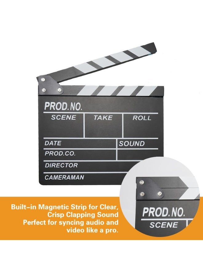 30*27CM Movie Film Clapboard Hollywood Wooden-Clapper Board Directors Photography Studio Video TV Clapper Board Movie Theater Props Decor Black Clap Board - Image 4