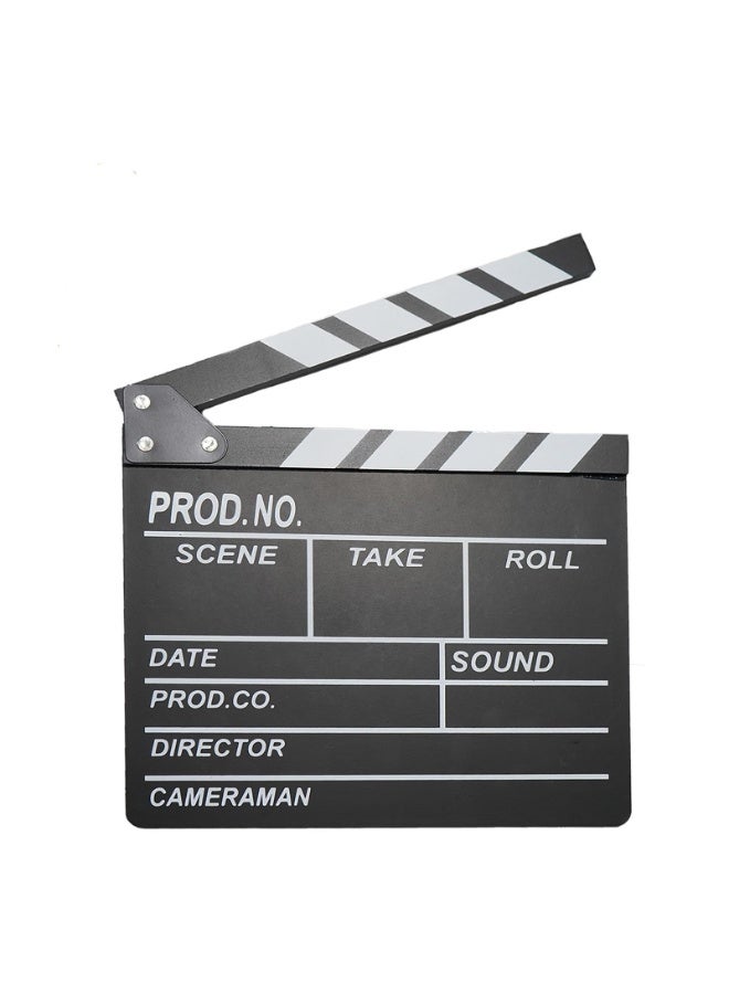30*27CM Movie Film Clapboard Hollywood Wooden-Clapper Board Directors Photography Studio Video TV Clapper Board Movie Theater Props Decor Black Clap Board - Image 1