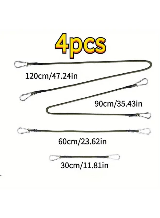 4pcs Outdoor Elastic Rope Lanyard 8mm Thick 11 81 23 62 35 43 47 24inch - Image 1