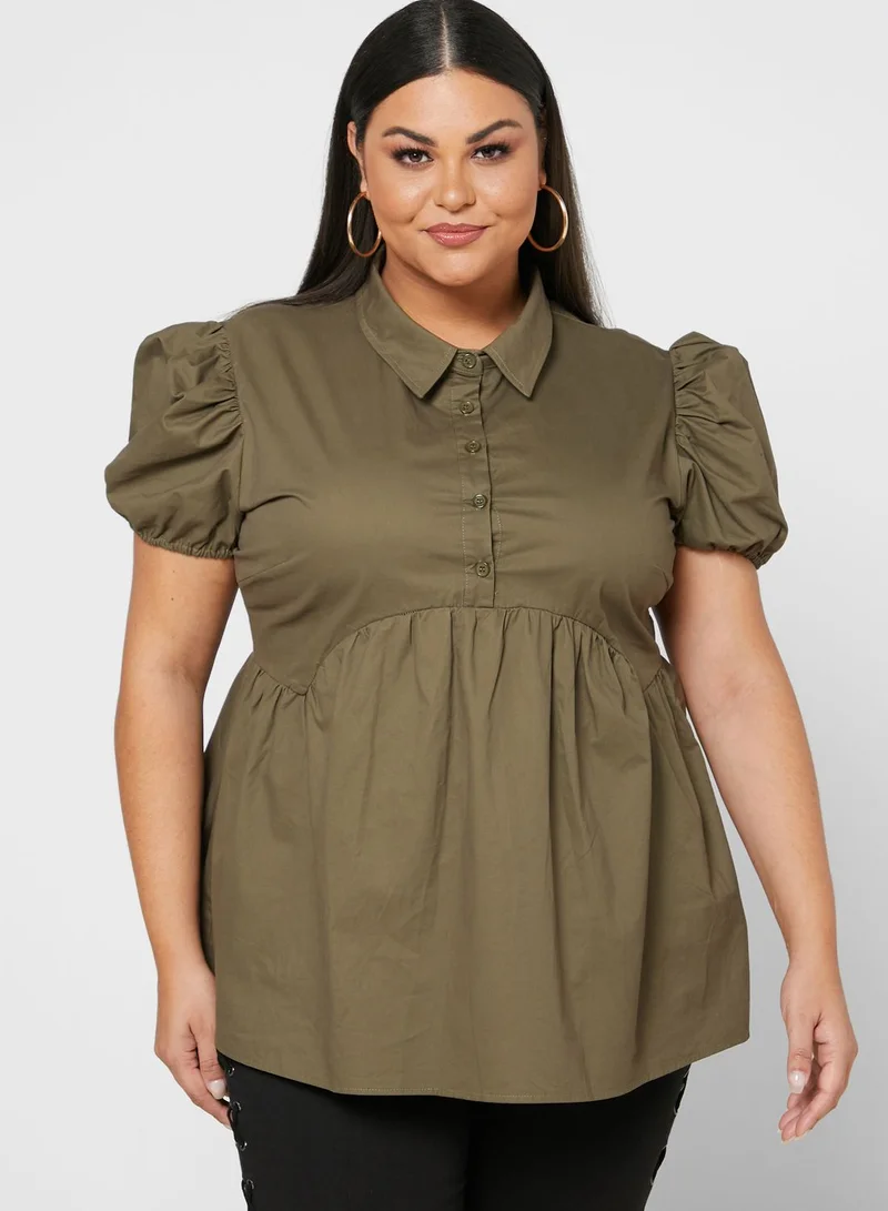 Missguided Curve Button Front Shirt
