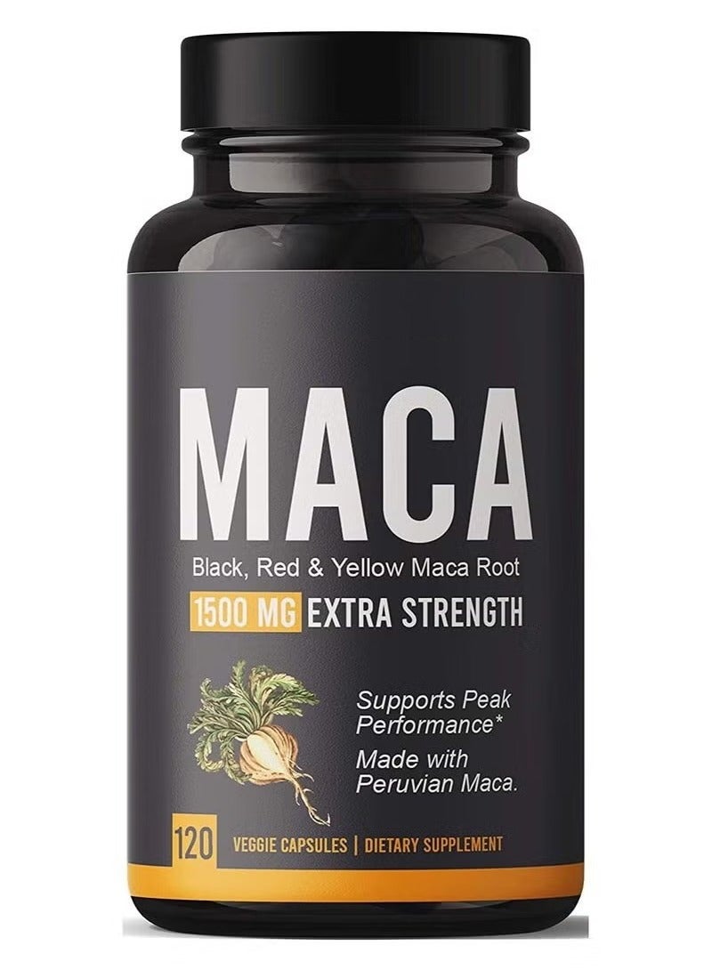 Natgrown Black, Red & Yellow Maca Root 1200mg Extra Strength - 120 Capsules - Image 1