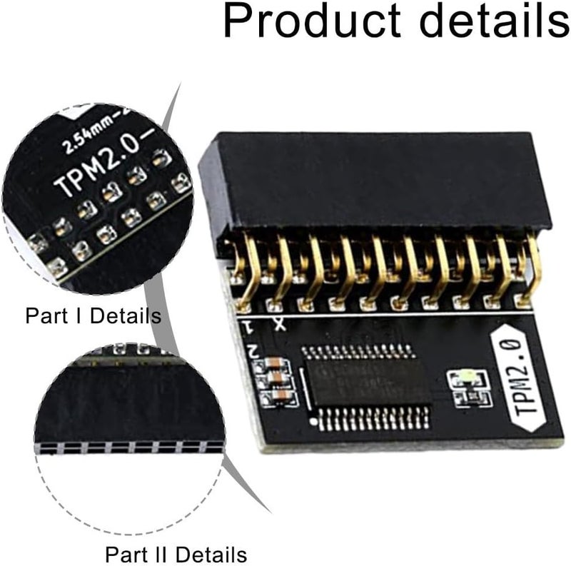 بناء عالمي مطور عملي وحدة أمان التشفير TPM 2.0 ذات 20-1 دبوس 2x10P متوافقة مع اللوحات الأم DDR4 لنظام Windows 11 تطبيقات مختلفة - Image 3