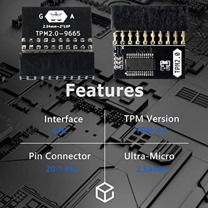 بناء عالمي مطور عملي وحدة أمان التشفير TPM 2.0 ذات 20-1 دبوس 2x10P متوافقة مع اللوحات الأم DDR4 لنظام Windows 11 تطبيقات مختلفة - Image 4