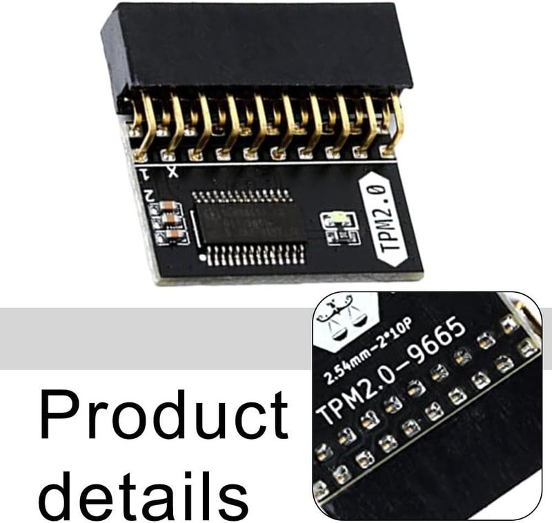 بناء عالمي مطور عملي وحدة أمان التشفير TPM 2.0 ذات 20-1 دبوس 2x10P متوافقة مع اللوحات الأم DDR4 لنظام Windows 11 تطبيقات مختلفة - Image 2