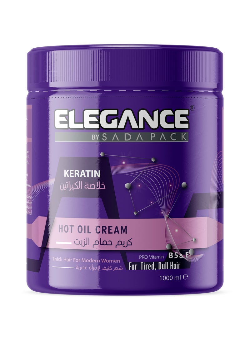 Elegance Hot Oil Keratin Cream 1000ml - Intensive Hair Repair Treatment - Image 2