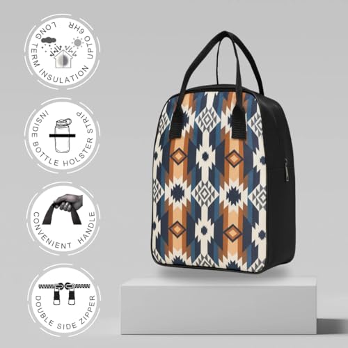 Nibbler Lunch Bag Office Tiffin Bags for Men Women | Insulated Hot Cold Travel Lunch Bag | for Lunch Tiffin Box & Bottle | Multi-use Storage I for Office & School (Tribal) - Image 3